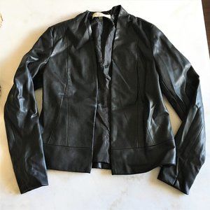 Dex black vegan leather jacket, size small
